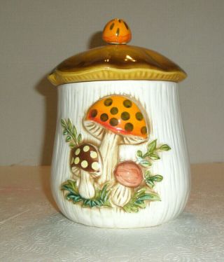 Vintage Sears Roebuck Merry Mushroom Ceramic Canister 1978 Japan