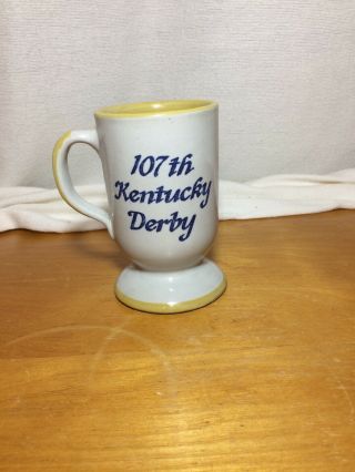 Vintage 1981 Louisville Stoneware 107th Kentucky Derby Pedestal Coffee Cup 4