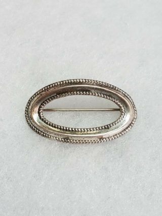 Vintage Signed Danecraft Sterling Silver Oval Pin Brooch 1 1/2 Inch