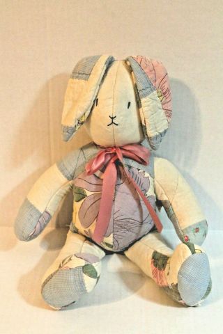 Vintage Blue Quilted Bunny Rabbit Primitive Country Home Decor