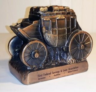 Vintage Banthrico First Federal Savings & Loan Oregon Stagecoach Promo Coin Bank