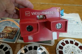 Vintage Gaf View - Master Stereoscope & 21 Reels Disney Peanuts Pooh Fat Albert