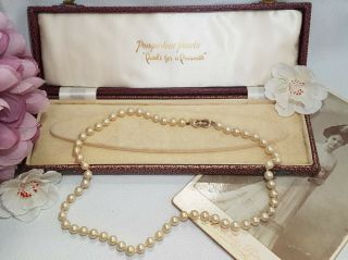 Vintage Faux Pearl Necklace With Gold On 925 Sterling Silver Clasp