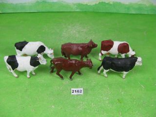 Vintage Britains Johillco Etc Lead Farm Cows X6 Collectable Toy Models 2162