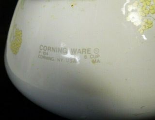 Vintage Corning Ware 6 Cup Stove Top Tea Pot P - 104 Pastel Bouquet Pattern 3