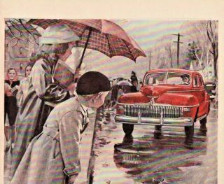 1945 Desoto Vintage Print Ad Designed To Endure Rain Or Shine Mother Son