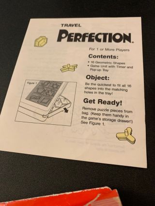 Vintage PERFECTION 1990 Travel Version Milton Bradley Game COMPLETE Great 3