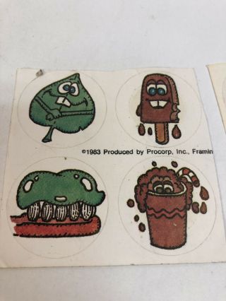 Vintage Stickers 80 ' s,  Trend Scratch and Sniff - Papa Smurf Pizza Ice Cream 2