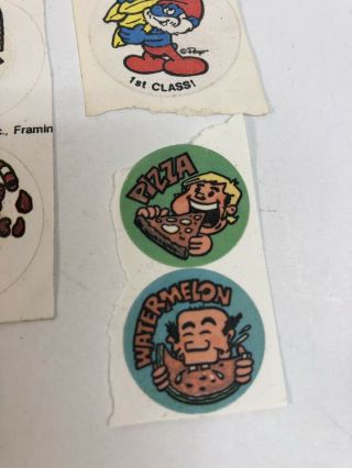 Vintage Stickers 80 ' s,  Trend Scratch and Sniff - Papa Smurf Pizza Ice Cream 4