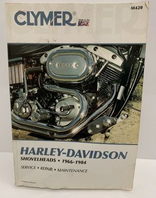 Vintage Clymer 1966 - 1988 Harley Davidson Shovelheads Repair Maintenance Book