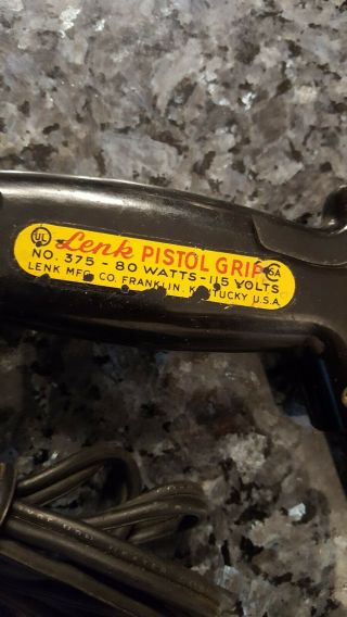 Vintage Lenk Pistol Grip Electric Soldering Iron Model 375 2