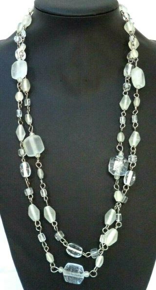 Stunning Vintage Estate High End Heavy Glass Bead 52 " Necklace 2207r