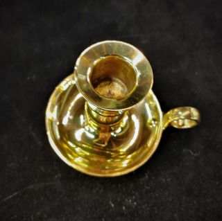 Polished Vintage Brass Chamber stick Handheld Candlestick Holder 2