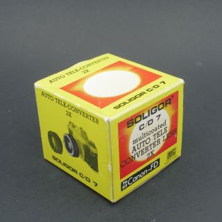 Vintage Soligor C/d 7 Auto Tele Converter Lens 2x For Canon Fd Mount