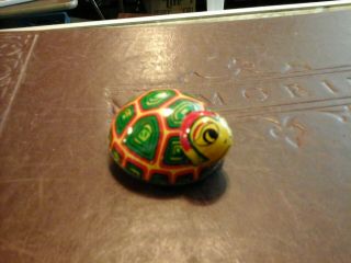 Vintage Tin Litho Friction Toy Small Turtle