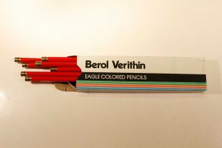 Vintage Berol Verithin Eagle Colored Pencils (scarlet Red 744,  12 - Pencil)