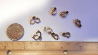 10 Vintage 1940 - 50 Sister Hook Clasps White Gold Over Brass