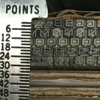 Bank Gothic Extended 6 Pt - Letterpress Type - Vintage Metal Lead Sorts Font