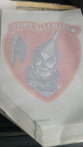 The Tin Man Wizard Of Oz Decal For Shirt Vintage 70s