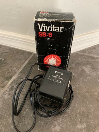 Vtg Vivitar Sb - 6 Ac Adapter For Electronic Flash 110 Vac Iob Gc