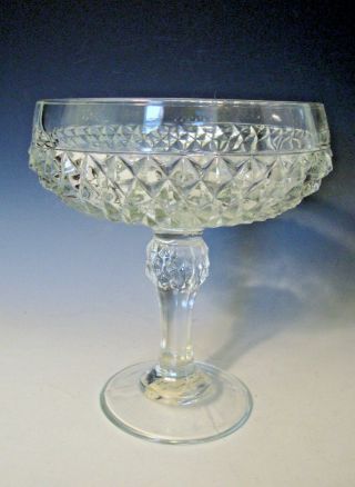 Vintage Clear Glass Footed Centerpiece/candy Bowl - 7 1/4 " H And 6 " Wide