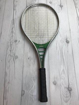 Vintage Prince 4 1/8 " Tennis Racket Classic Oversize Aluminum Green W/case