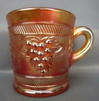 Dugan Vintage Banded Marigold Carnival Glass Mug 6384