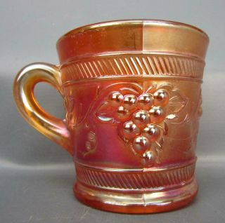 Dugan VINTAGE BANDED Marigold Carnival Glass Mug 6384 2