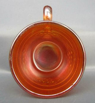 Dugan VINTAGE BANDED Marigold Carnival Glass Mug 6384 3
