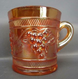 Dugan Vintage Banded Marigold Carnival Glass Mug 6386