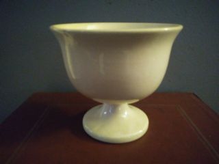 Vintage Haeger Art Pottery Gloss White Footed Pedestal Vase Bowl Planter Compote