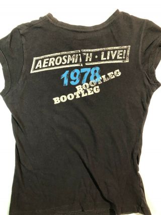 aerosmith concert t shirt Women’s Small Capped Sleeves dark gray vintage vinyl 3