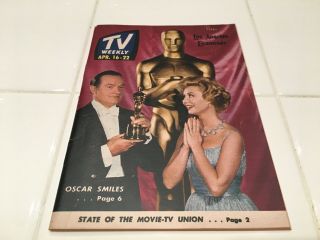 Unread Vintage Tv Weekly Guide April 1961 Marilyn Monroe Oscars Bob Hope