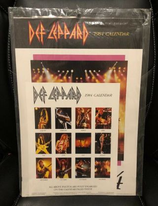 Def Leppard 1984 Calendar Vintage Music Memorabilia Pyromania Poster