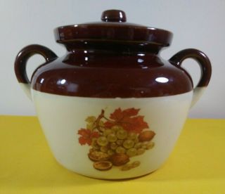 Vintage Mccoy Stoneware Bean Pot With Lid 342