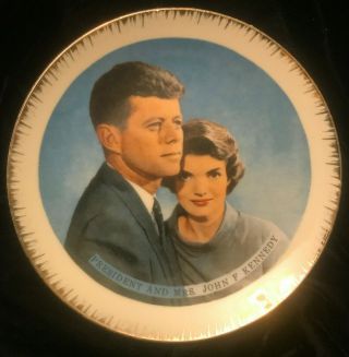 Vintage President And Mrs.  John F.  Kennedy Jfk & Jackie First Lady Plate - Arrow