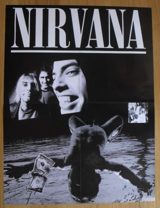 Nirvana Kurt Cobain Vintage Poster B/w Hole