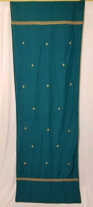Vintage Bohemian Style Handmade Table Runner Tablecloth Stitched Teal