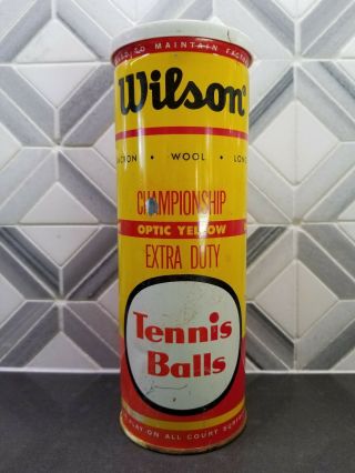 Vintage Wilson Championship Tennis Ball Can 3 Balls 1960 