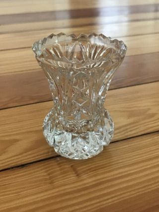 Vintage Crystal Toothpick Holder,  Depression Glass