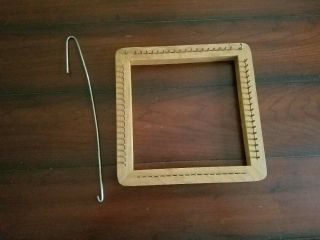 Vintage Creative Arts Wooden Loom Frame With Needle 1940s