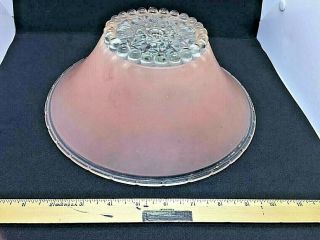 Vintage - Antique Glass Ceiling Light Fixture Shade.  Pink Frosted Center Mount,