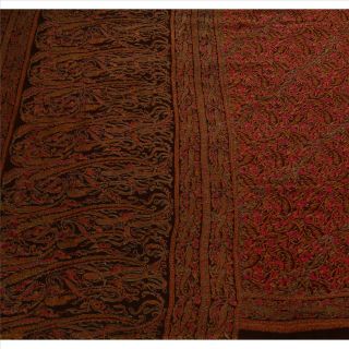 Tcw Vintage Saree Pure Silk Hand Beaded Craft 5 Yd Fabric Premium Zari Sari 2