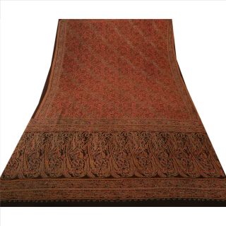 Tcw Vintage Saree Pure Silk Hand Beaded Craft 5 Yd Fabric Premium Zari Sari 4