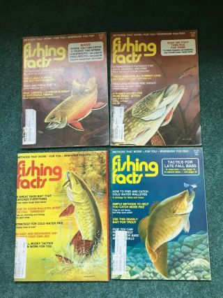 4 Vintage Fishing Facts Magazines April July October November 1978