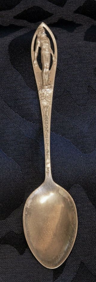 Native American,  Wisconsin Dells Vintage 5 5/8 " Sterling Souvenir Spoon 17.  5 G