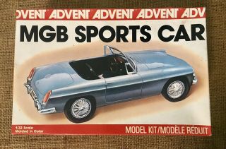 Vintage 1/32 Advent Mgb Sports Car Plastic Model Revell,  1970s