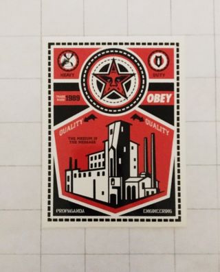 Shepard Fairey Obey Giant - Factory Sticker - Vintage Rare - 4.  25in X 3.  25in