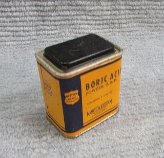 Northwestern Drug Hytest Boric Acid Powder Vintage Empty Cardboard Box S/h
