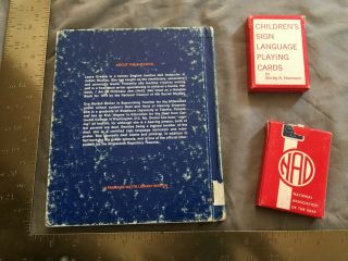 Children ' s sign language playing cards educational book vintage learn to sign 2